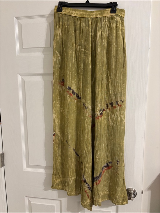 etc Pants - Olive Green Pleated Wide-Leg Palasso pants